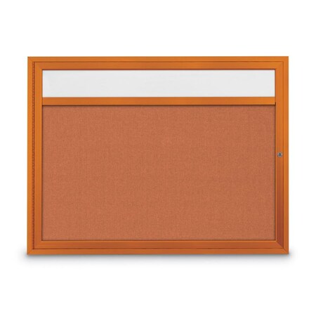 Slim Enclosed Corkboard, 30x36, Black Alum Frame/Keylime